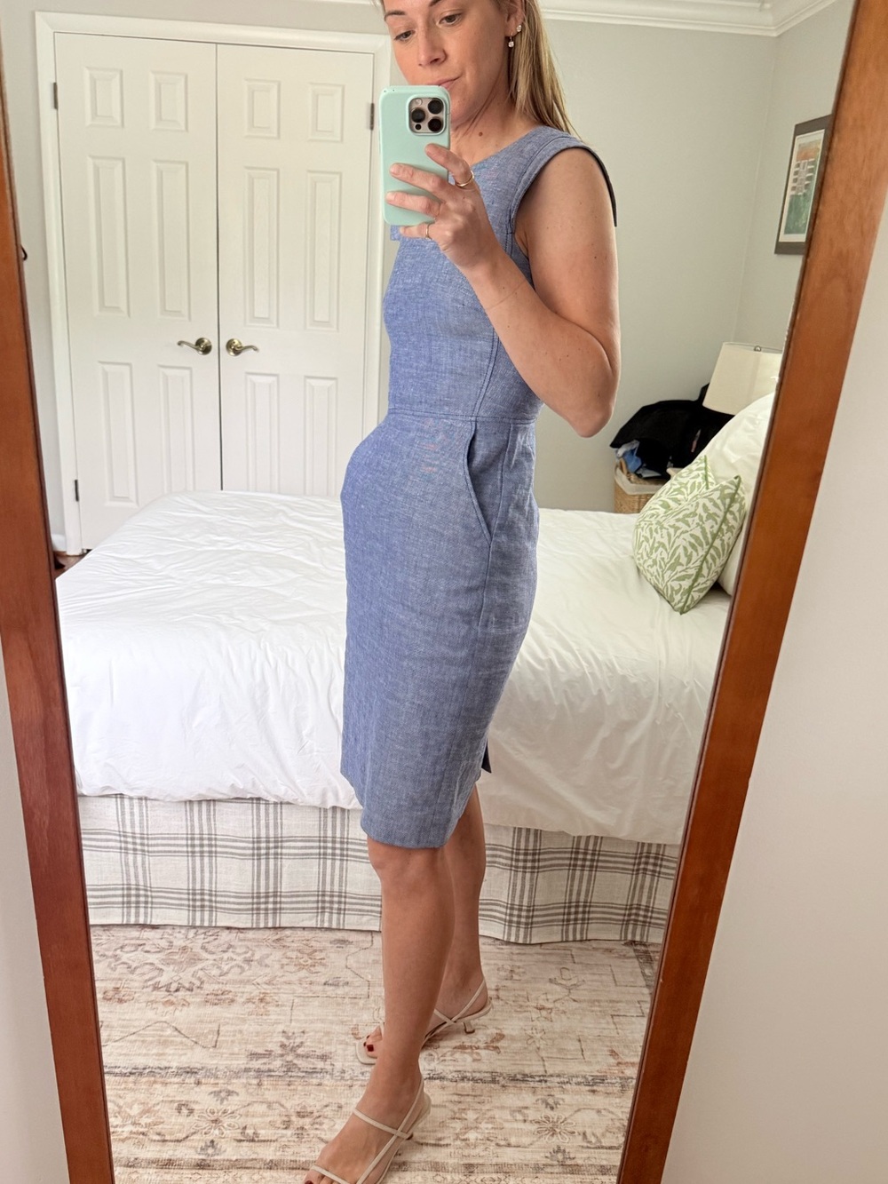 Jcrew Light Blue Sheath Dress - Picture 2 of 5